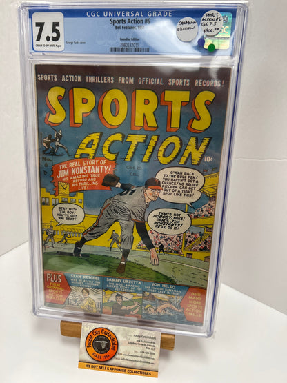 Sports Action #6 (Cream-White Pages) {CGC 7.5}