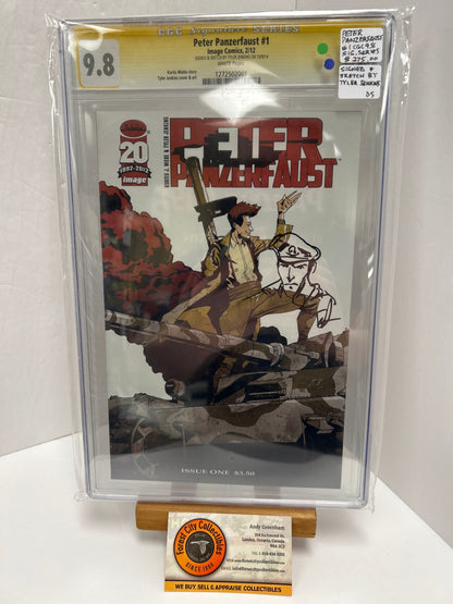 Peter Panzerfaust #1 (White Pages) {CGC 9.8} Signed by Tyler Jenkins