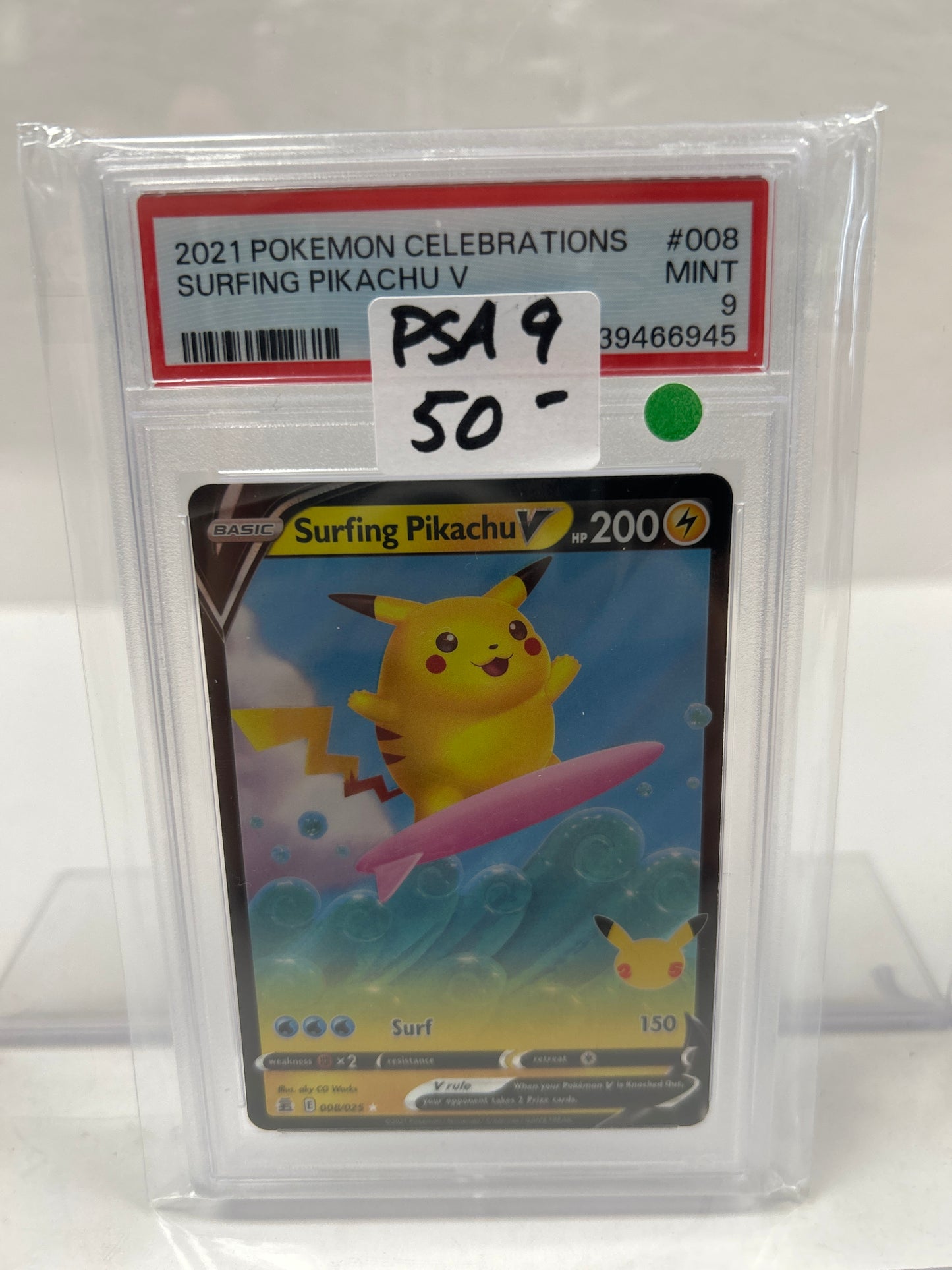 2021 Surfing Pikachu V 008/025 - PSA (9)