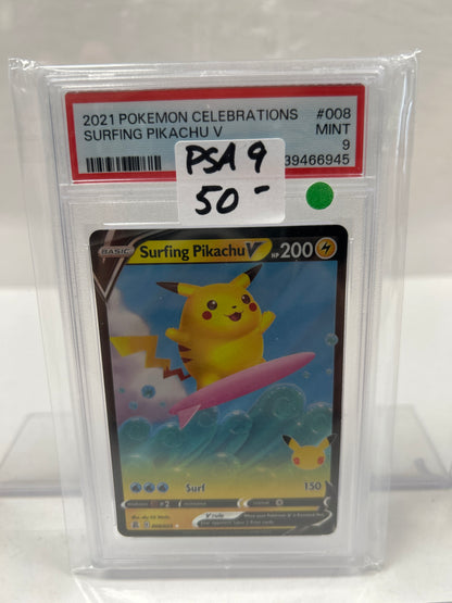 2021 Surfing Pikachu V 008/025 - PSA (9)