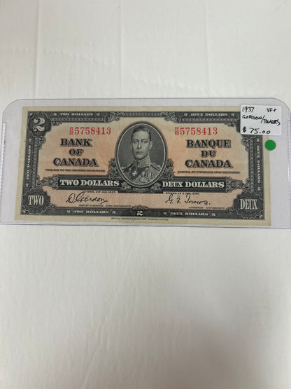 Bank Of Canada {1937} Grodon/Towers VF+