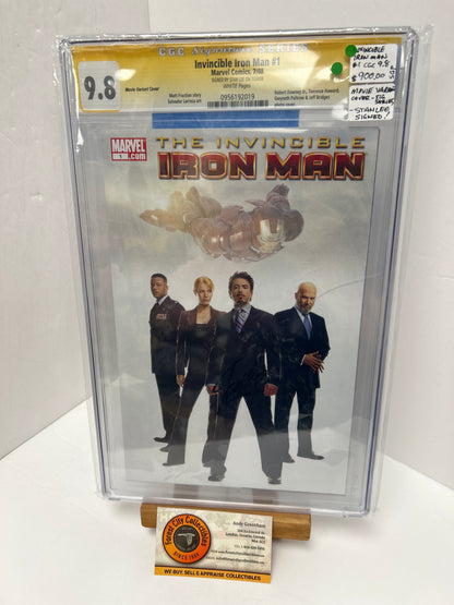 Invincible Iron man #1 (White Pages) {CGC 9.8} Signed By Stan Lee