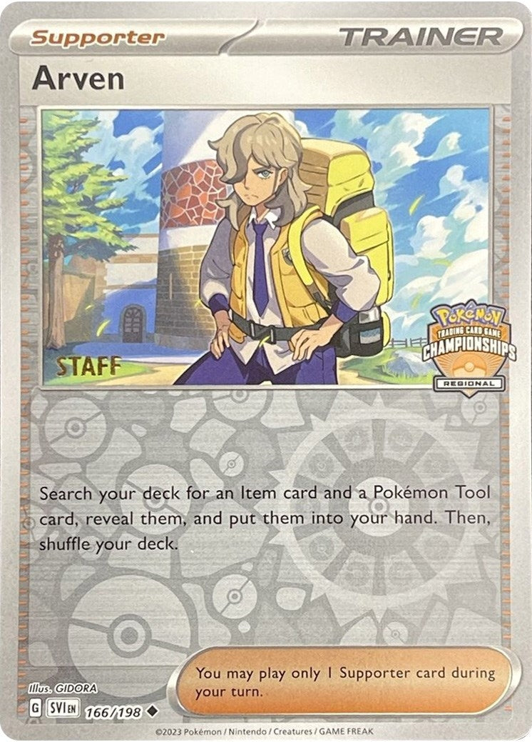 Image for Arven - 166/198 (Regional Championships) [Staff] (166/198) (PR) - Pokemon