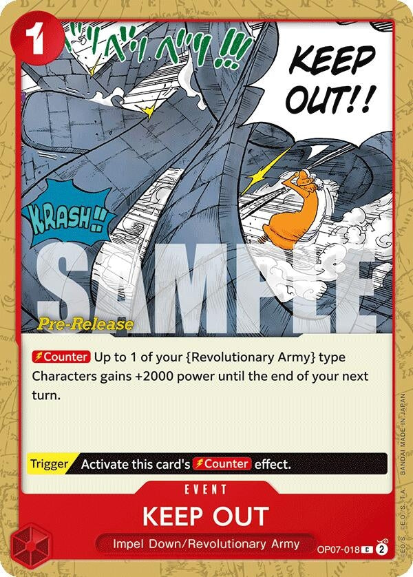 Image for Keep Out (OP07-018) (OP07 PRE) - One Piece Card Game