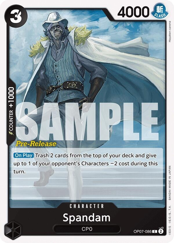 Image for Spandam (OP07-086) (OP07 PRE) - One Piece Card Game
