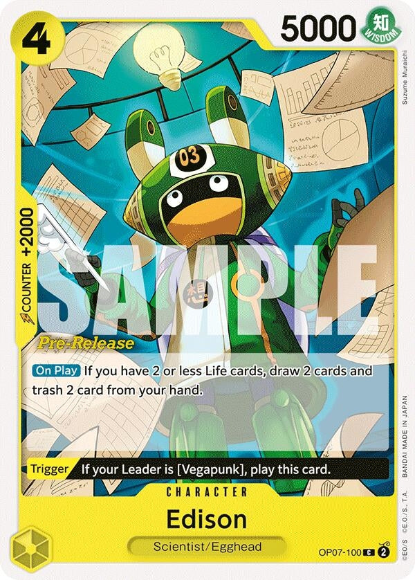 Image for Edison (OP07-100) (OP07 PRE) - One Piece Card Game