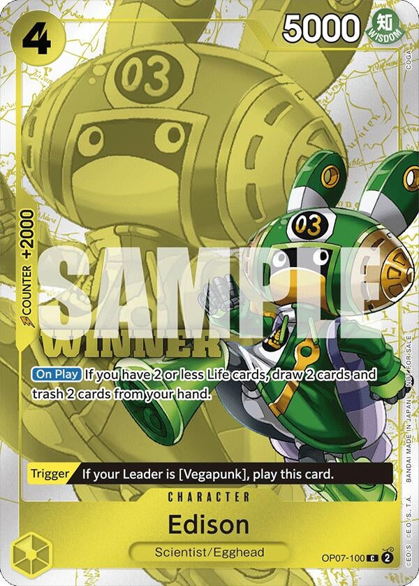 Image for Edison (Winner Pack 2024 Oct.-Dec.) (OP07-100) (OP-PR) - One Piece Card Game