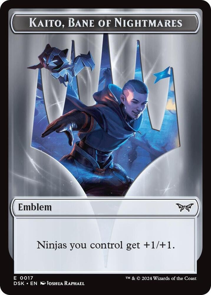 Image for Emblem - Kaito, Bane of Nightmares // Manifest Double-Sided Token (17 // 18) (DSK) - Magic: The Gathering
