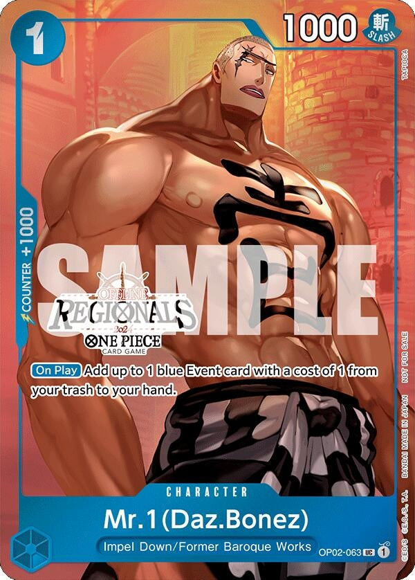 Image for Mr.1 (Daz.Bonez) (Offline Regional 2024 Vol. 3) (OP02-063) (OP-PR) - One Piece Card Game