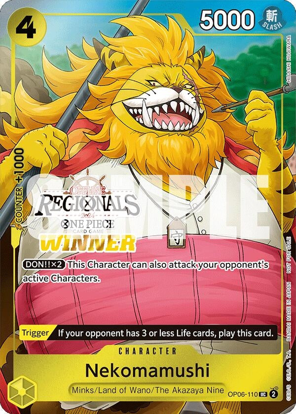 Image for Nekomamushi (Offline Regional 2024 Vol. 3) [Winner] (OP06-110) (OP-PR) - One Piece Card Game