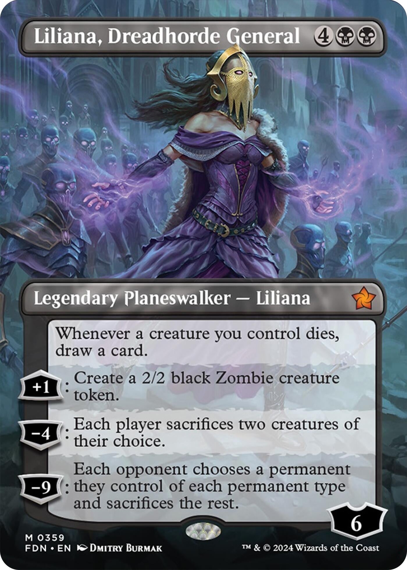 Image for Liliana, Dreadhorde General (Borderless) (359) (FDN) - Magic: The Gathering