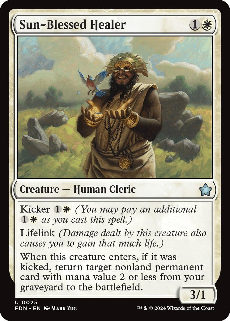 Image for Sun-Blessed Healer (25) (FDN) - Magic: The Gathering