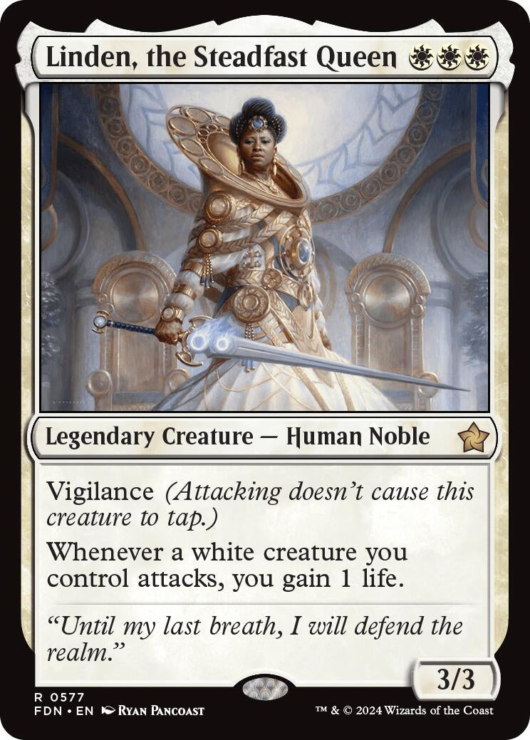 Image for Linden, the Steadfast Queen (577) (FDN) - Magic: The Gathering