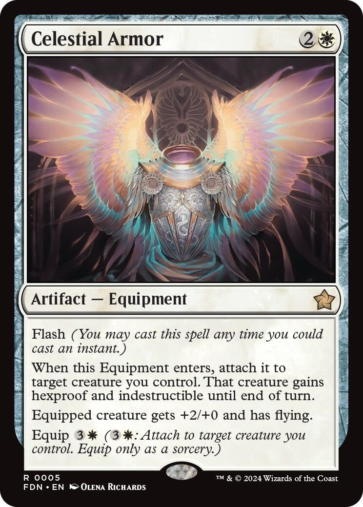 Image for Celestial Armor (5) (FDN) - Magic: The Gathering