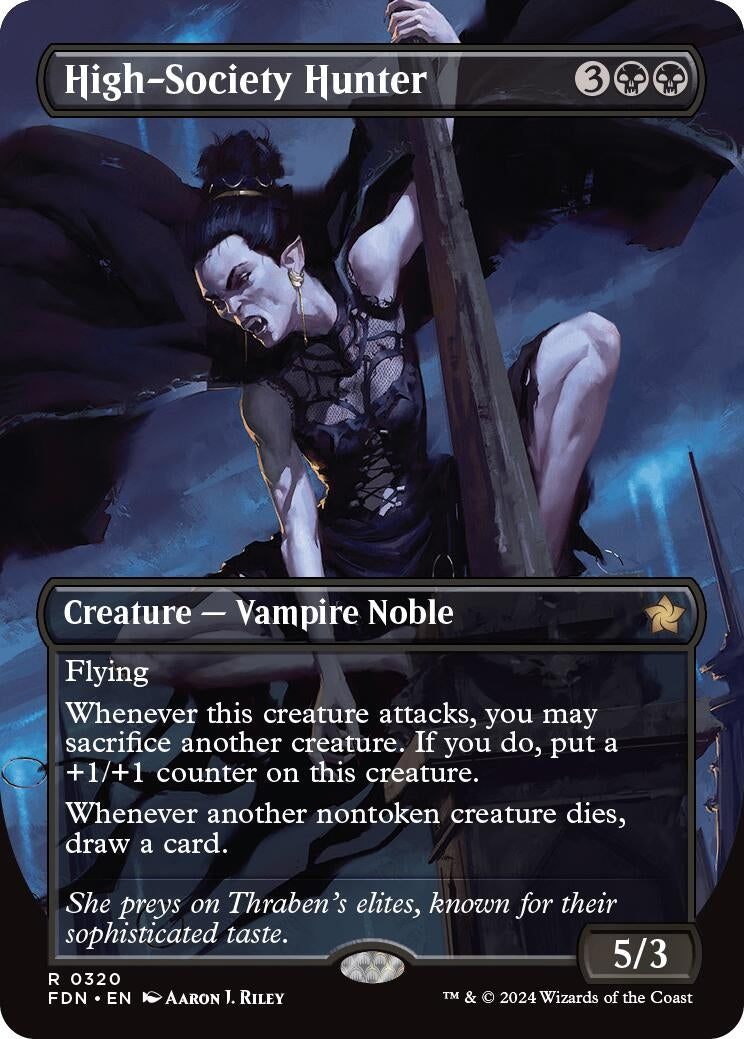 Image for High-Society Hunter (Borderless) (320) (FDN) - Magic: The Gathering