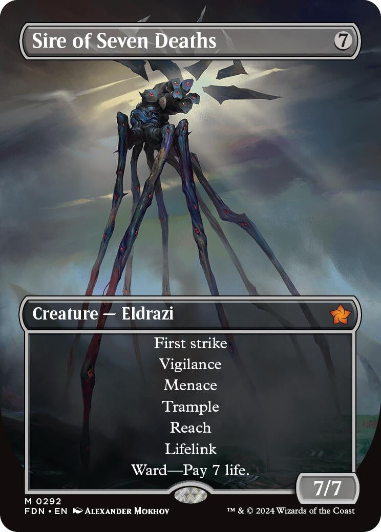 Image for Sire of Seven Deaths (Borderless) (292) (FDN) - Magic: The Gathering
