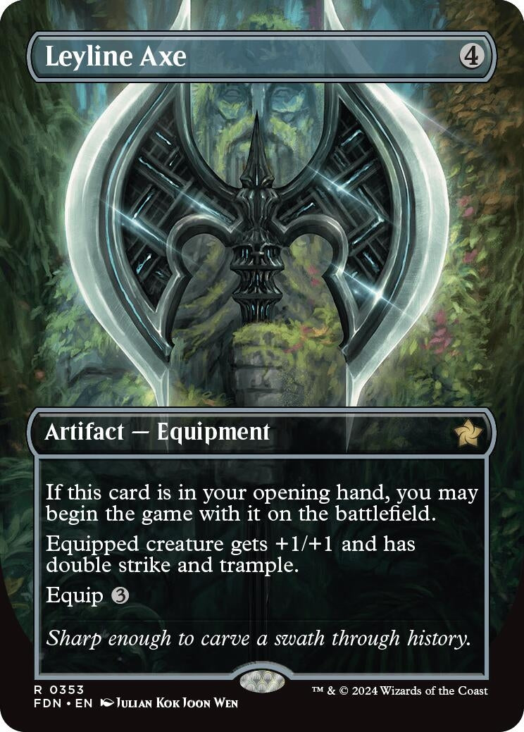 Image for Leyline Axe (Borderless) (353) (FDN) - Magic: The Gathering