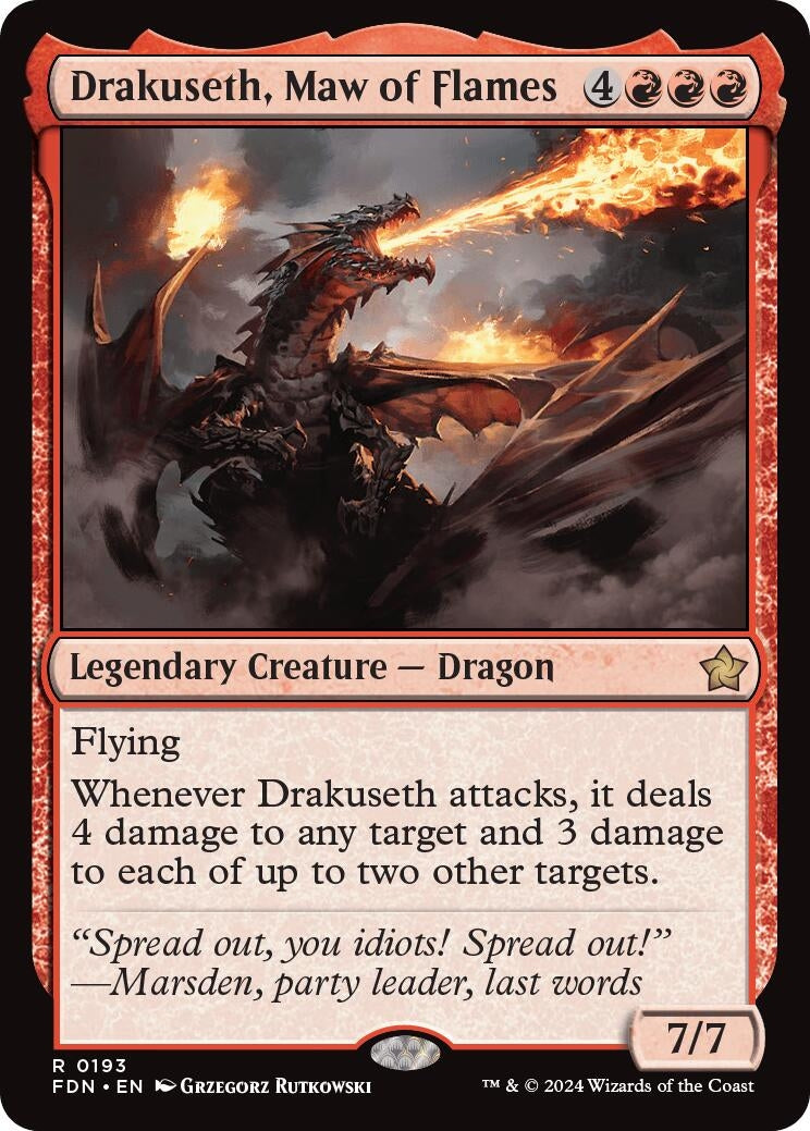 Image for Drakuseth, Maw of Flames (193) (FDN) - Magic: The Gathering