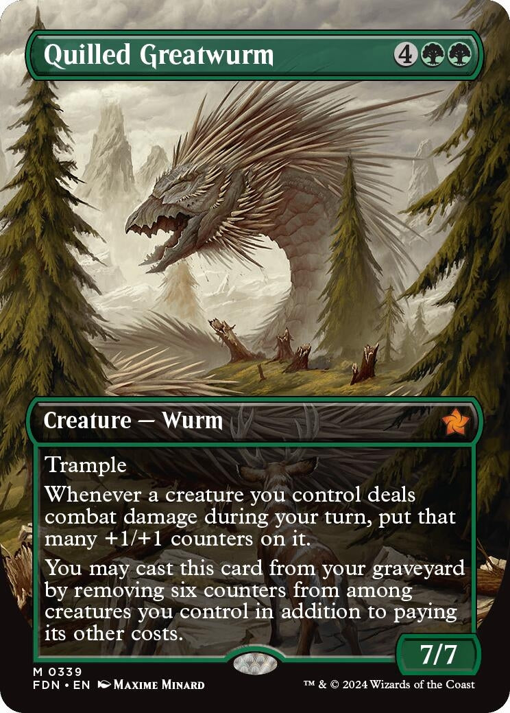 Image for Quilled Greatwurm (Borderless) (339) (FDN) - Magic: The Gathering