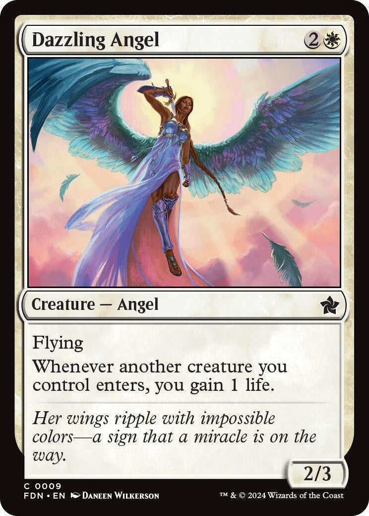 Image for Dazzling Angel (9) (FDN) - Magic: The Gathering