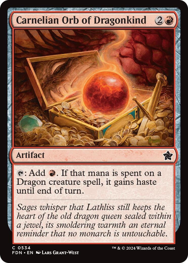 Image for Carnelian Orb of Dragonkind (534) (FDN) - Magic: The Gathering