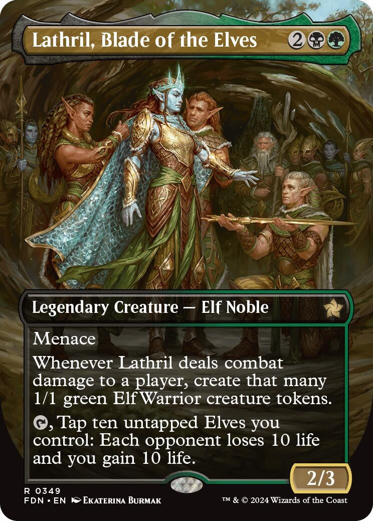 Image for Lathril, Blade of the Elves (Borderless) (349) (FDN) - Magic: The Gathering