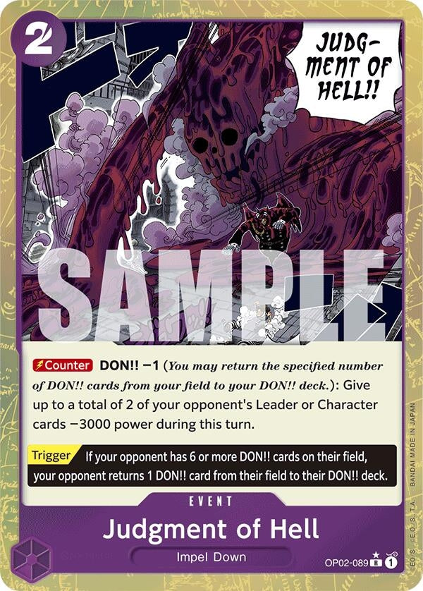 Image for Judgment of Hell (Textured Foil) (OP02-089) (PRB-01) - One Piece Card Game