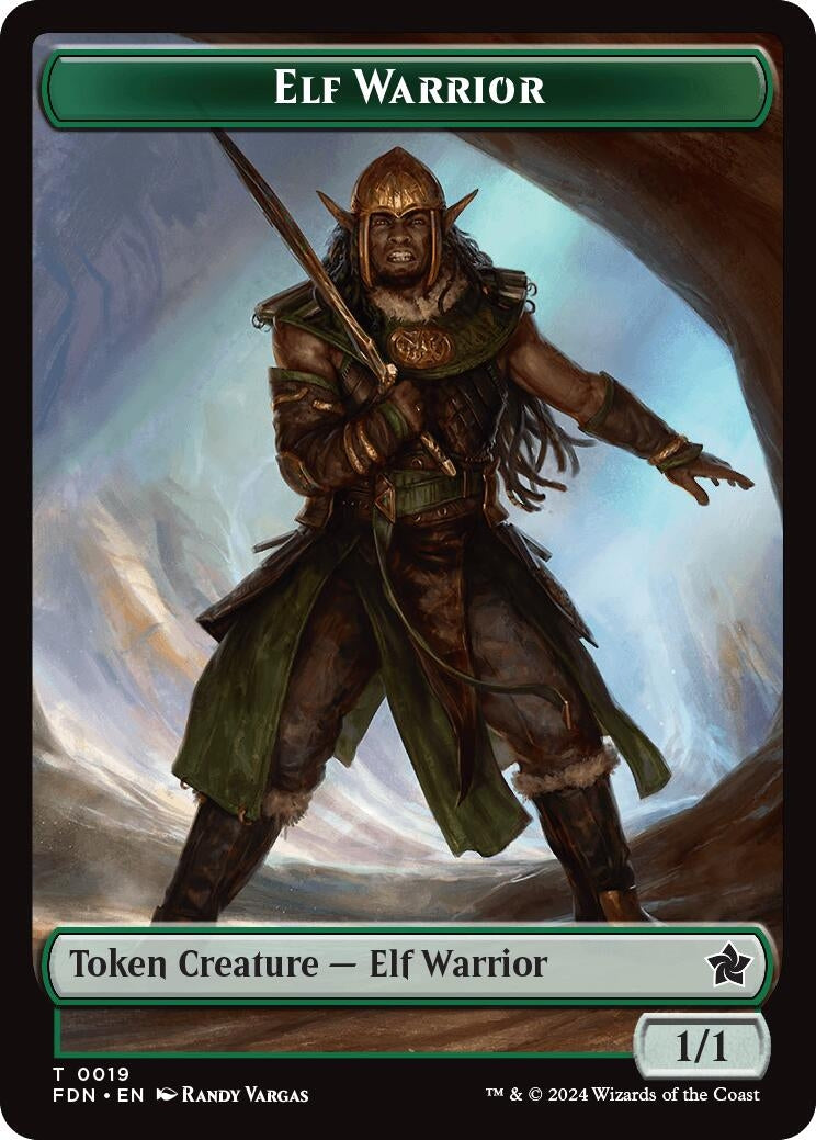Image for Elf Warrior // Rat (0030) Double-Sided Token (19 // 30) (FDN) - Magic: The Gathering
