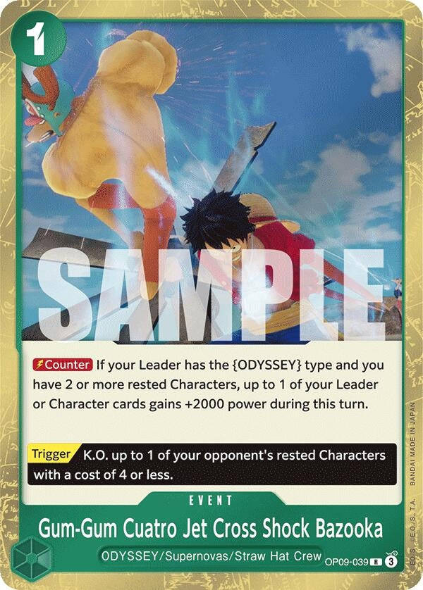 Image for Gum-Gum Cuatro Jet Cross Shock Bazooka (OP09-039) (OP09) - One Piece Card Game
