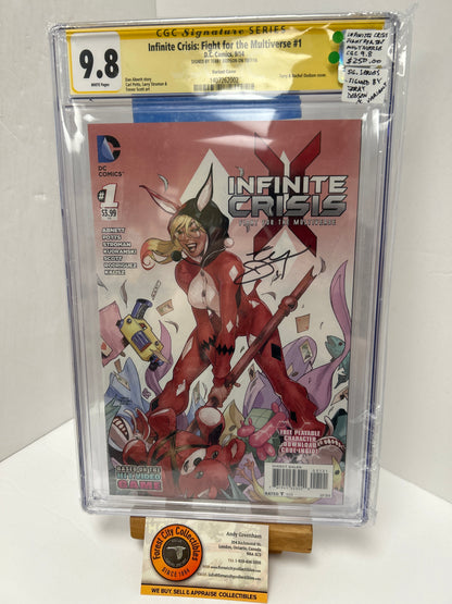 Infinite Crisis: Fight for the Multiverse #1 (White Pages) {CGC 9.6} Signed By Terry Dodson