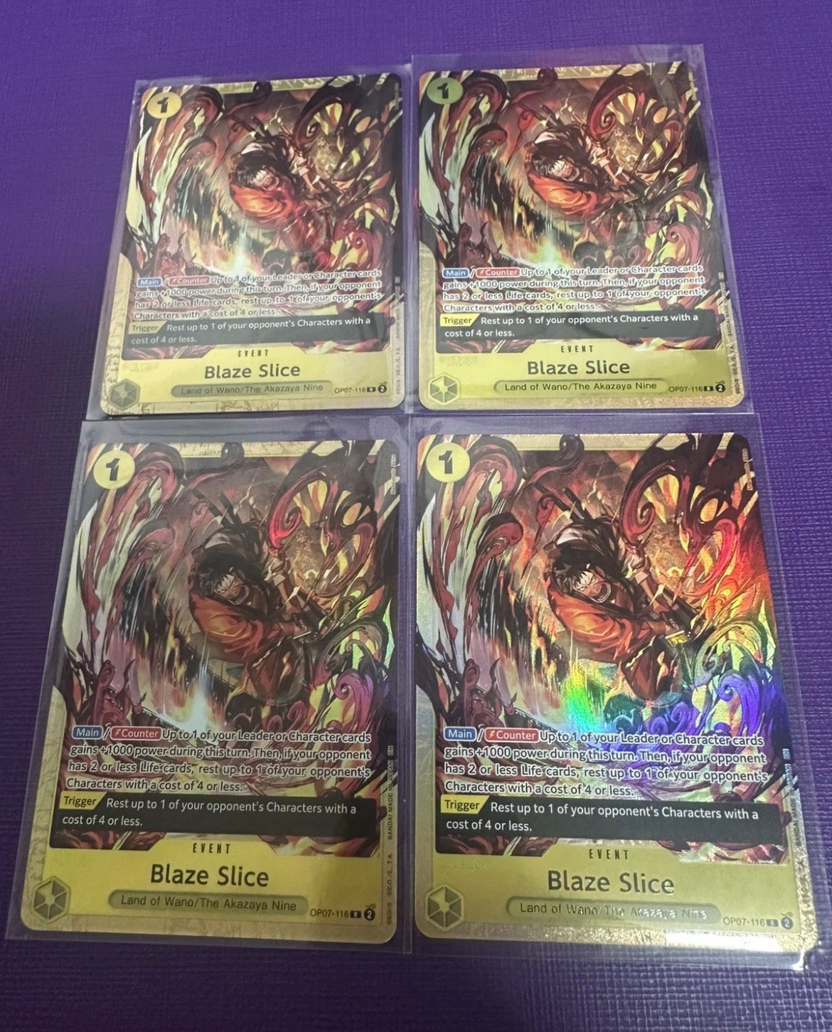 Blaze Slice One Piece TCG OP07-116 Best Selection Vol. 5 English Alt PLAYSET