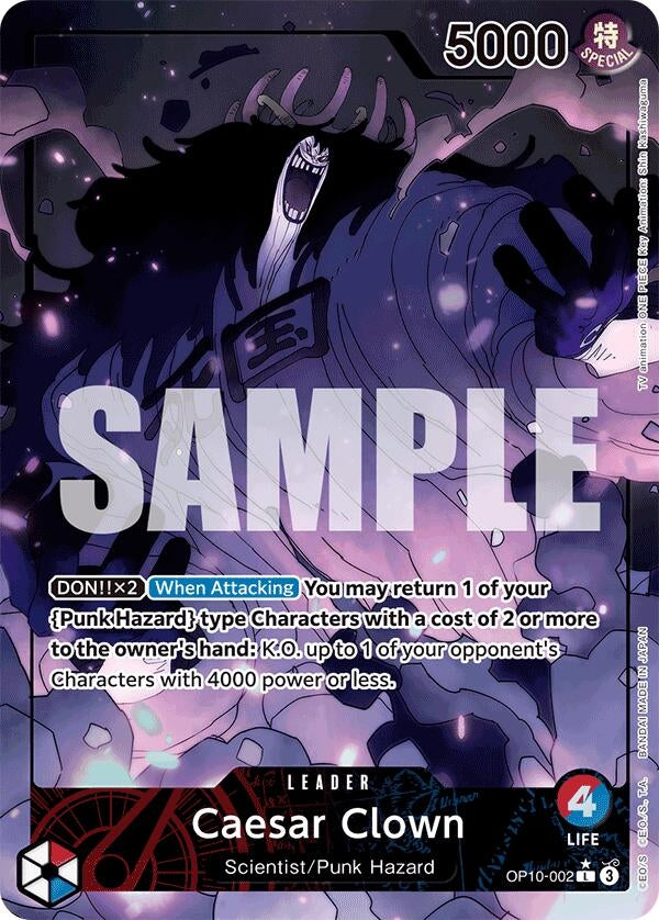 Image for Caesar Clown (002) (Parallel) (OP10-002) (OP10) - One Piece Card Game