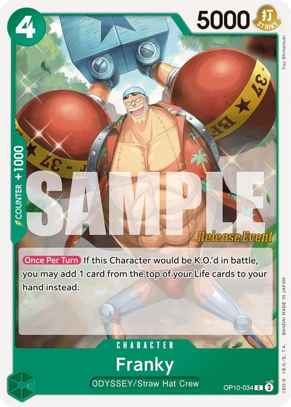 Image for Franky (034) (OP10-034) (OP10 RE) - One Piece Card Game
