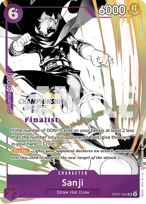 Image for Sanji (Championship 2024 Finalist Card Set Vol. 2) (OP07-064) (OP-PR) - One Piece Card Game