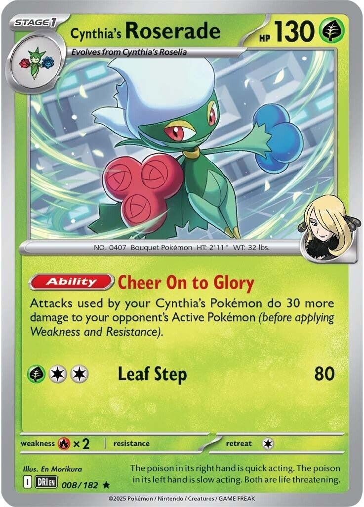 Image for Cynthia's Roserade (008/182) (DRI) - Pokemon