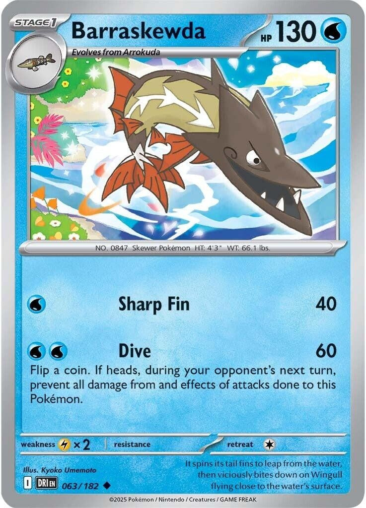 Image for Barraskewda (063/182) (DRI) - Pokemon