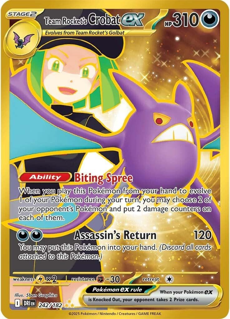 Image for Team Rocket's Crobat ex (242/182) (DRI) - Pokemon