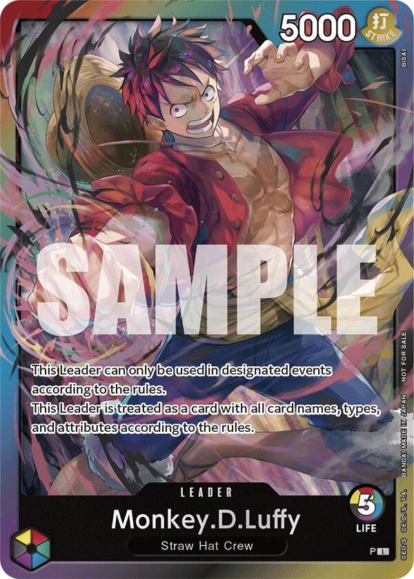 Image for Monkey.D.Luffy (Release Event Leader) (P) (OP-PR) - One Piece Card Game