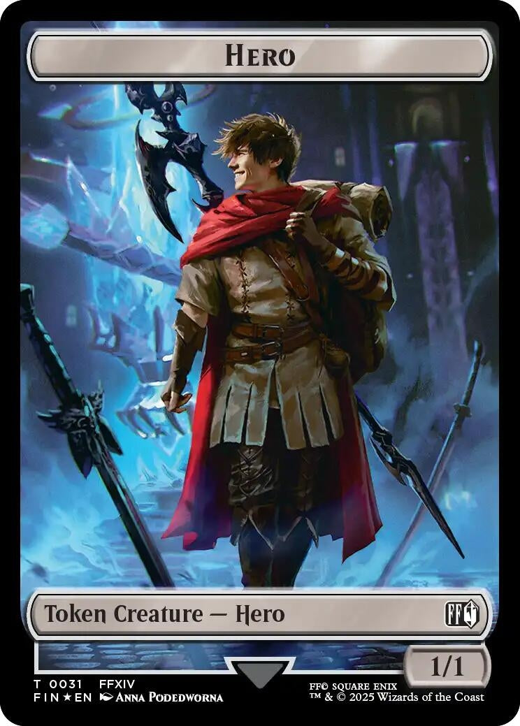 Image for Hero (0031) // Wizard (0035) Double-Sided Token (Surge Foil) (31 // 35) (FIN) - Magic: The Gathering
