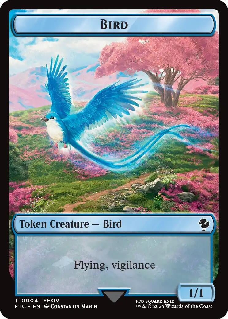 Image for Bird // Hero (0029) Double-Sided Token (Surge Foil) (4 // 29) (FIC) - Magic: The Gathering