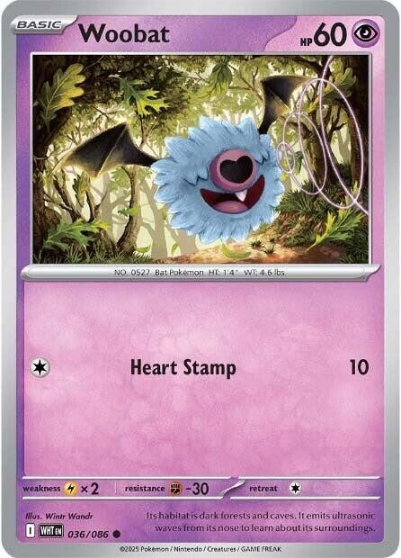 Image for Woobat (036/086) (WHT) - Pokemon