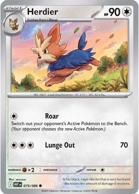 Image for Herdier (075/086) (WHT) - Pokemon
