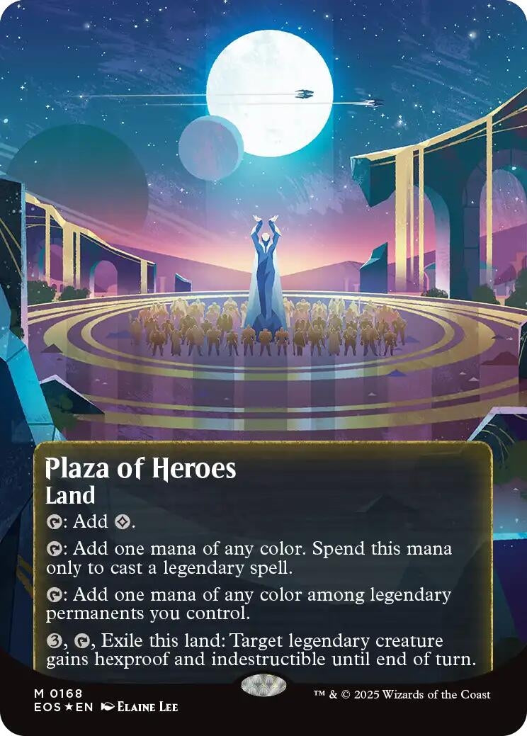 Image for Plaza of Heroes (0168) (Borderless) (Galaxy Foil) (168) (EOS) - Magic: The Gathering