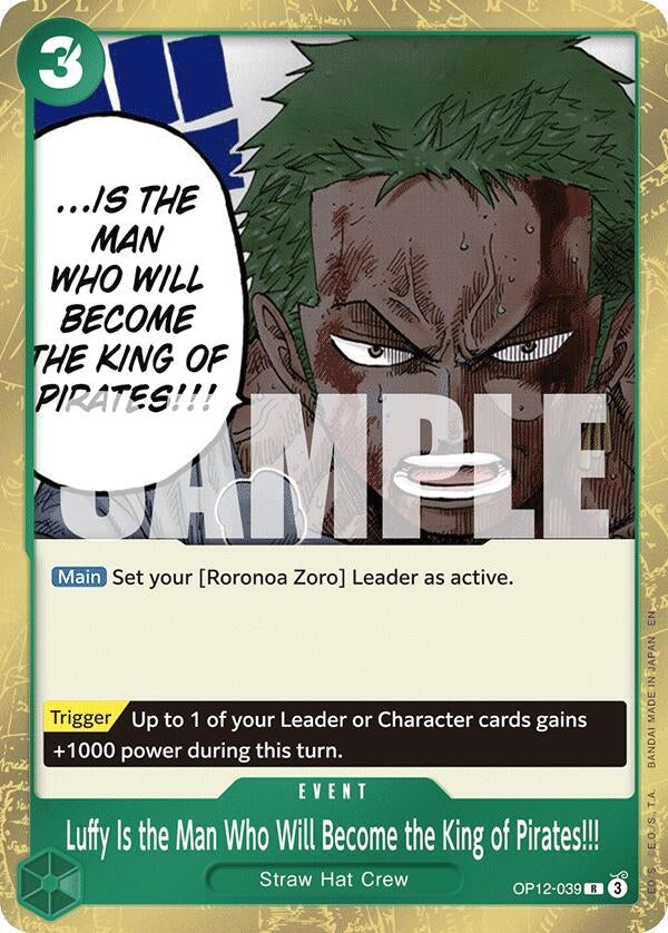 Image for Luffy Is the Man Who Will Become the King of Pirates!!! (OP12-039) (OP12) - One Piece Card Game
