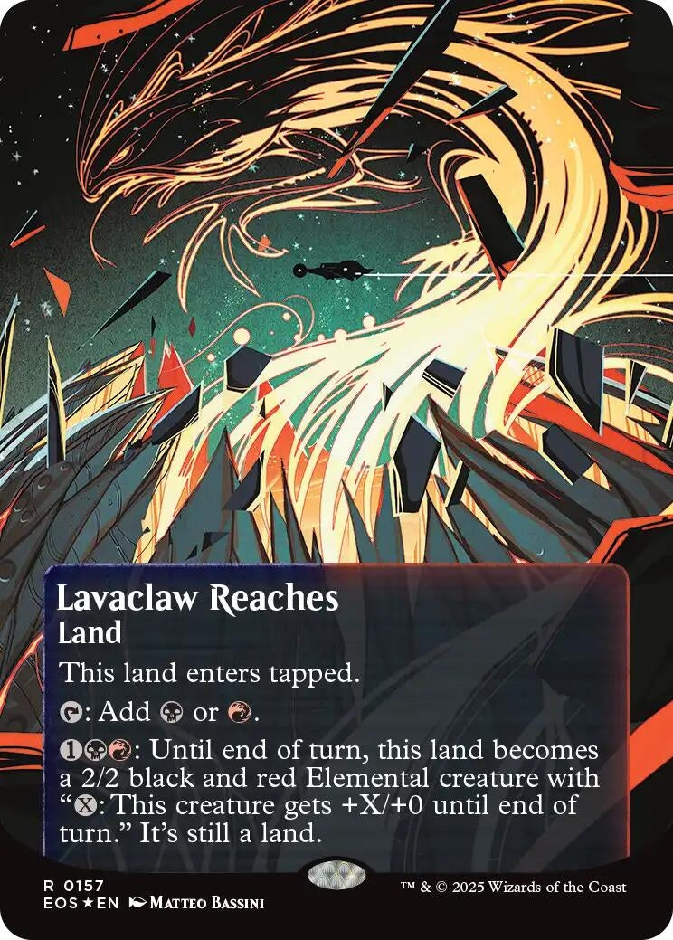 Image for Lavaclaw Reaches (0157) (Borderless) (Galaxy Foil) (157) (EOS) - Magic: The Gathering