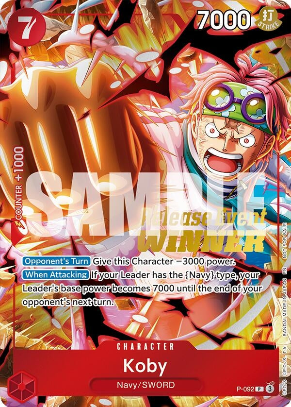 Image for Koby (OP12 Release Event Winner) (P-092) (OP-PR) - One Piece Card Game