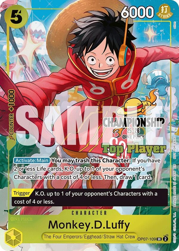 Image for Monkey.D.Luffy (CS 25-26 Top Player Pack) (OP07-109) (OP-PR) - One Piece Card Game