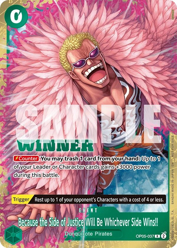 Image for Because the Side of Justice Will Be Whichever Side Wins!! (Winner Pack 2025 Vol. 4) (OP05-037) (OP-PR) - One Piece Card Game