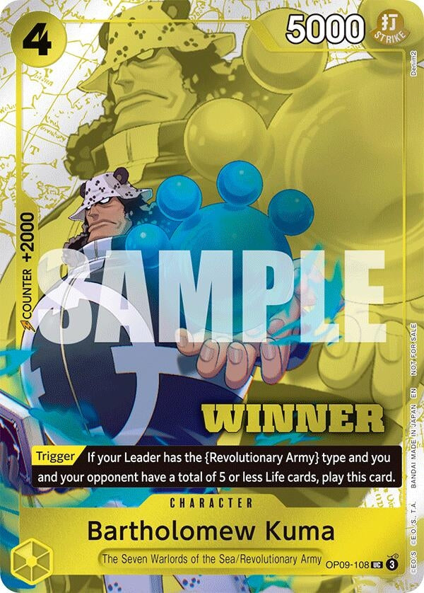 Image for Bartholomew Kuma (Winner Pack 2025 Vol. 4) (OP09-108) (OP-PR) - One Piece Card Game