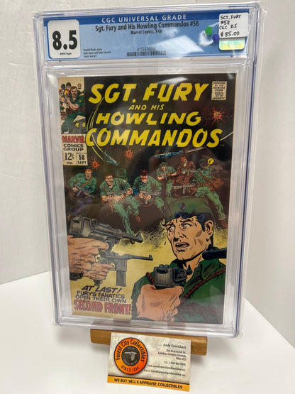 Sgt. Fury and His Howling Commandos #58 (White Pages) {CGC 8.5}